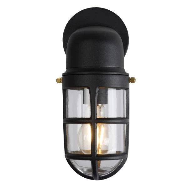 Lucide DUDLEY - Wandlamp Buiten - 1xE27 - IP44 - Zwart - detail 1